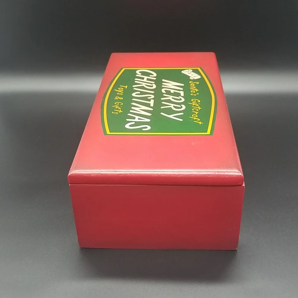 Restoration Hardware "Santa's Giftcraft Merry Christmas Toys & Gifts" Wood Box - Picture 6 of 12